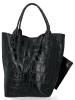 GEANȚĂ DIN PIELE shopper bag Vittoria Gotti negru B15